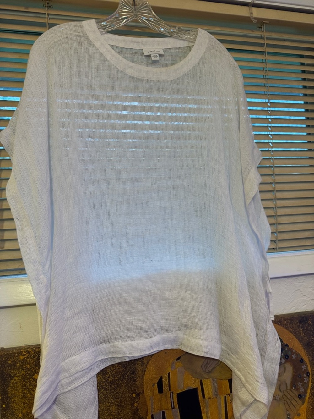 Pure Jill Lightweight White Sheer Pullover Top